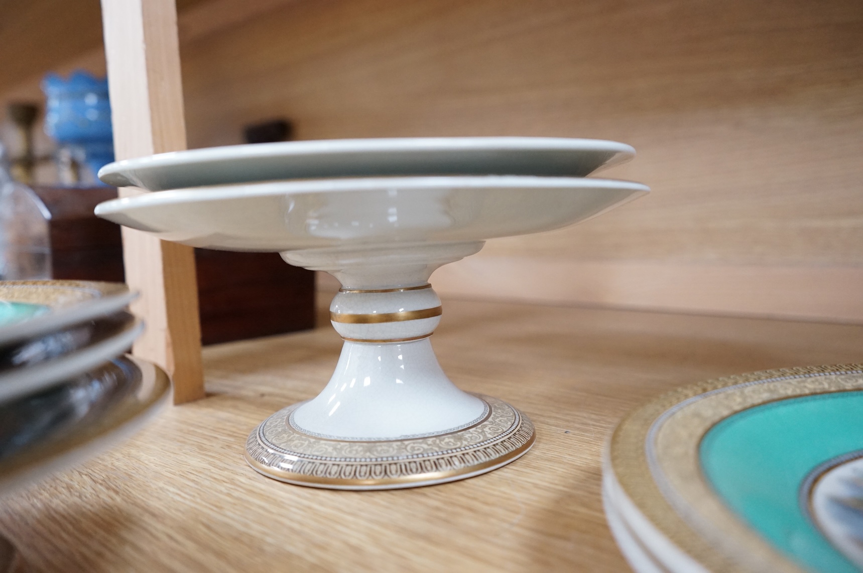 A Victorian multicolour transfer printed dessert service, by F & R Pratt, largest 23cm diameter